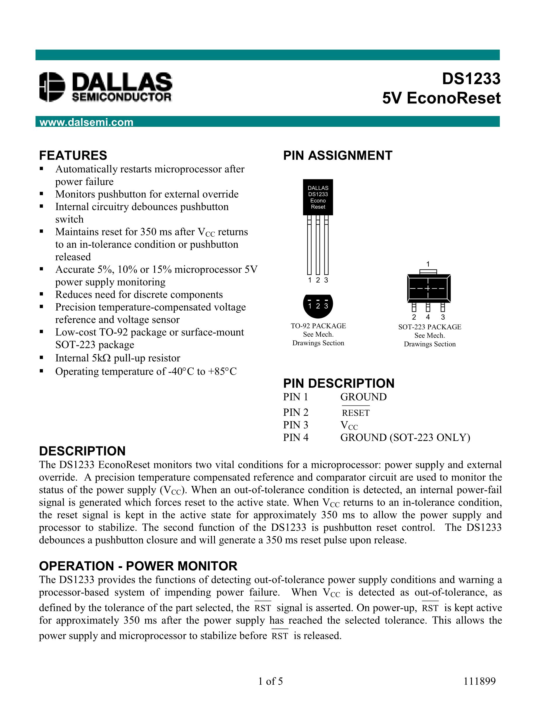 DS1233-5+'s pdf picture 1