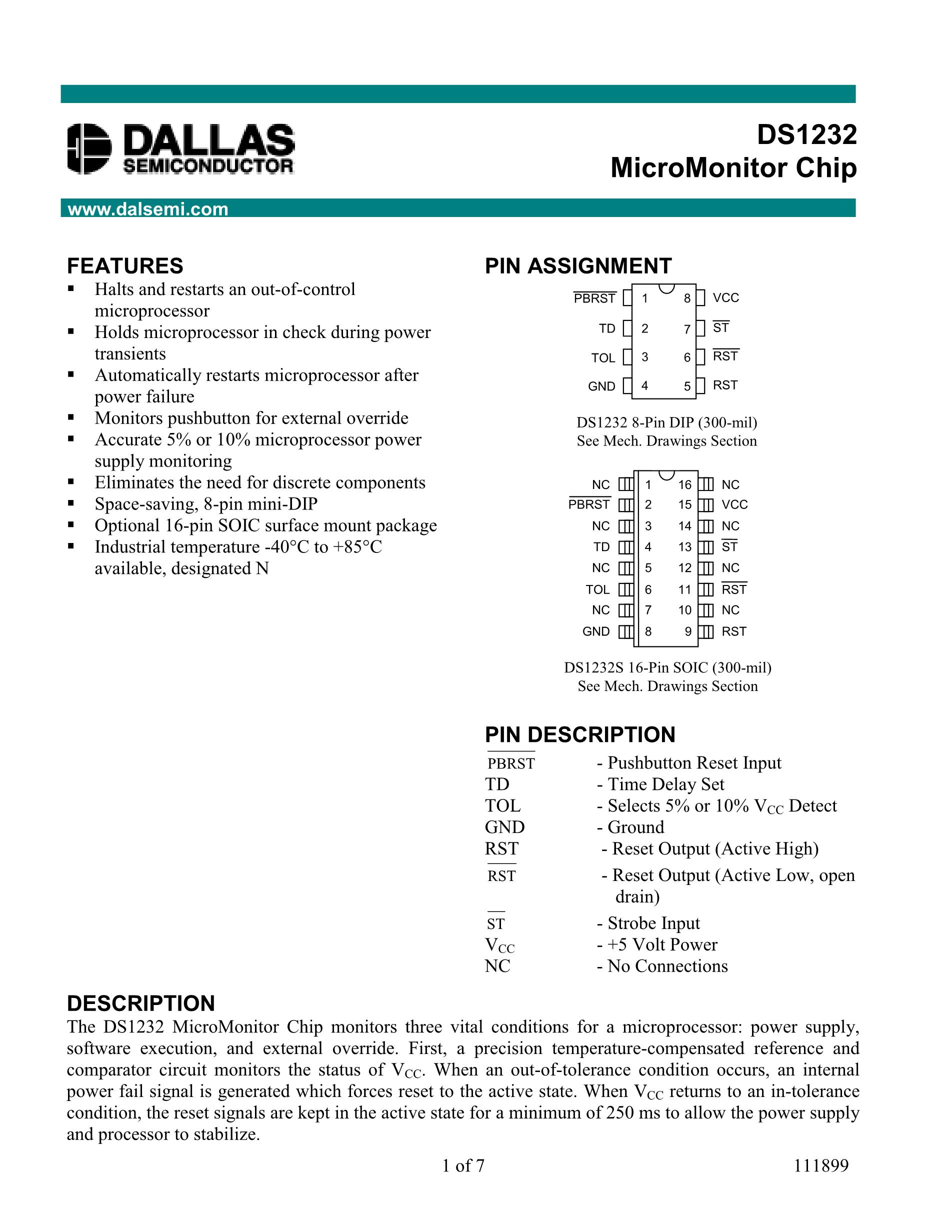 DS1232LPSN's pdf picture 1