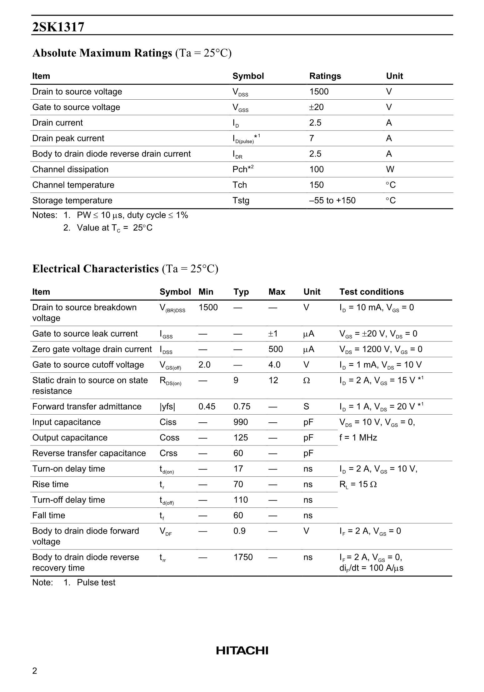 2SK1317's pdf picture 2