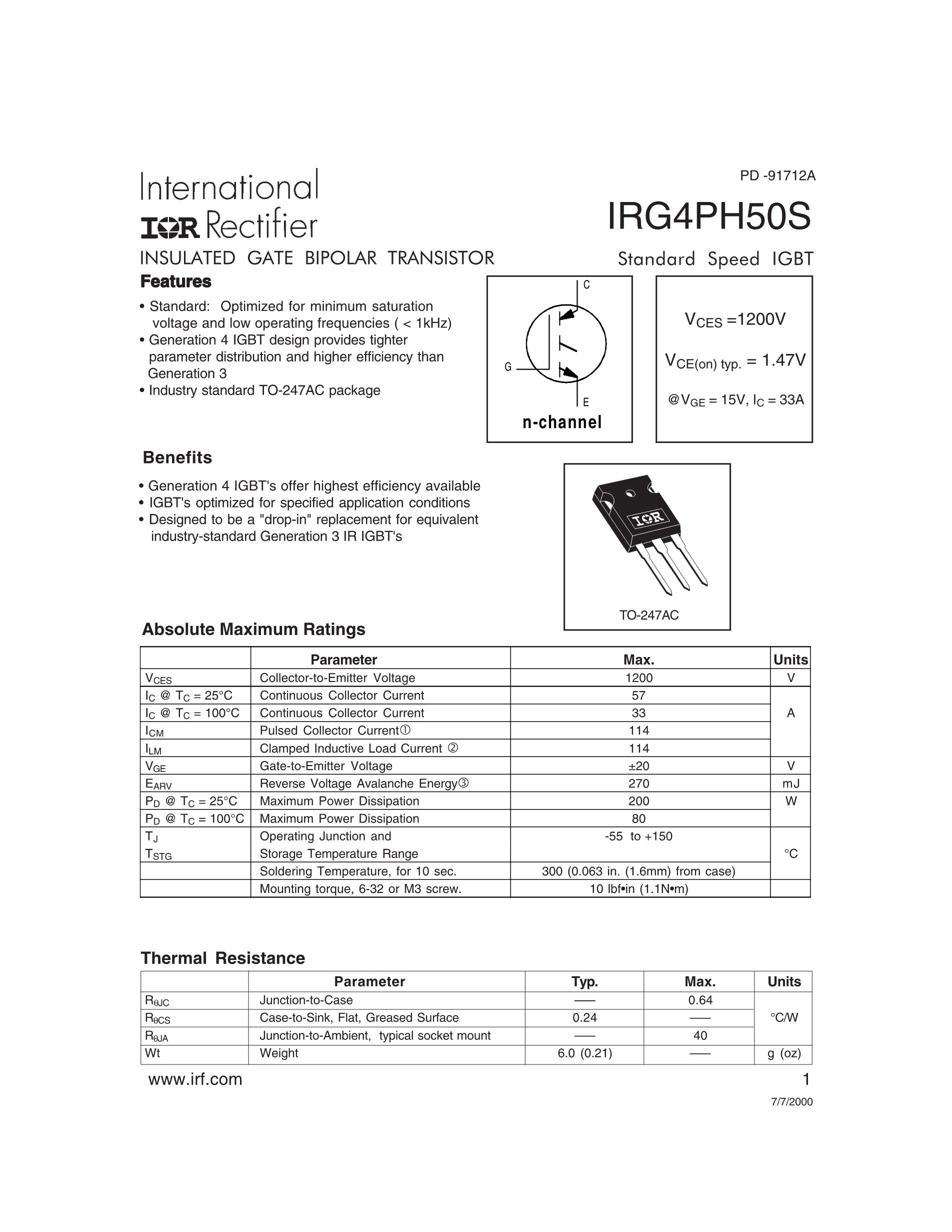 IRG4PH50U G4PH50U's pdf picture 1