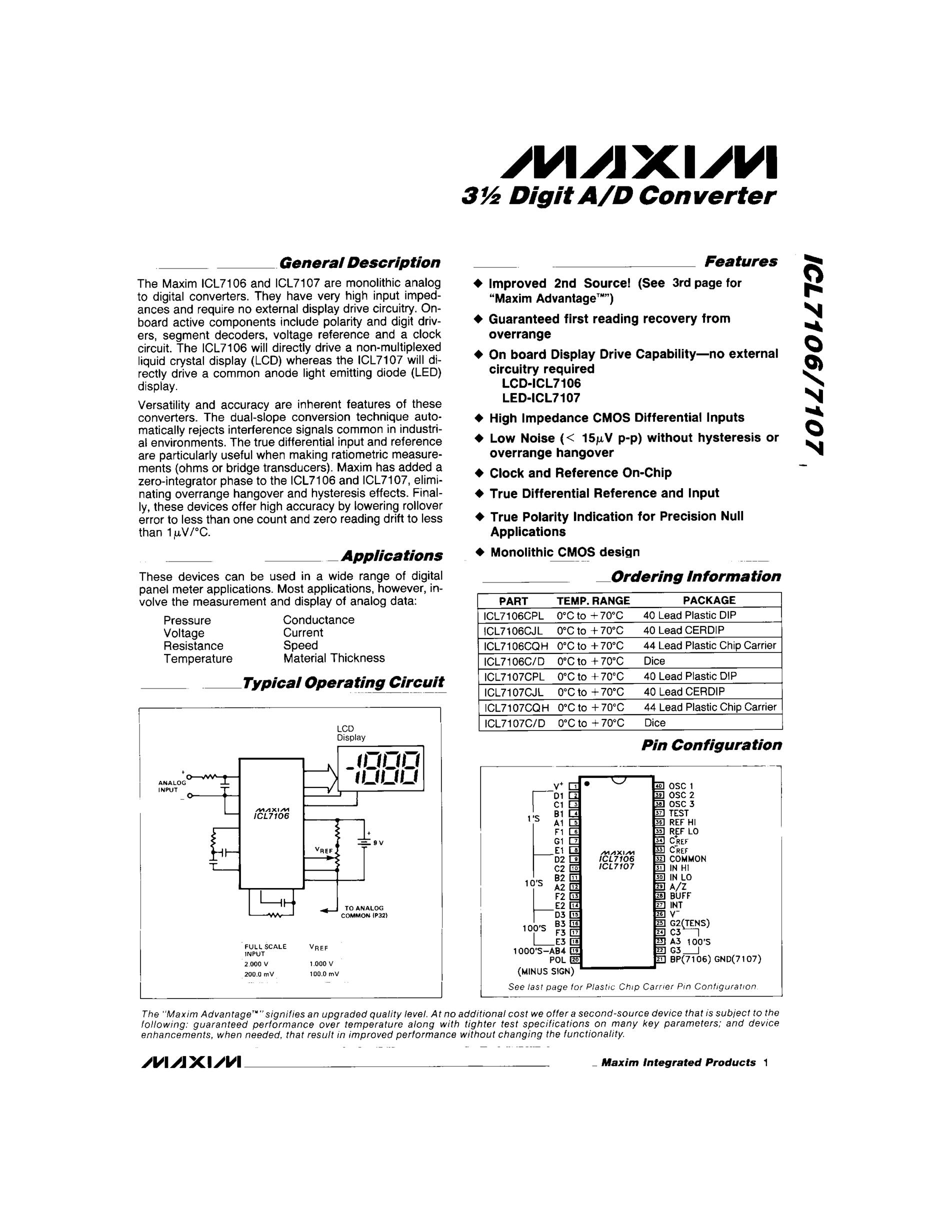 ICL7106CPLZ's pdf picture 1