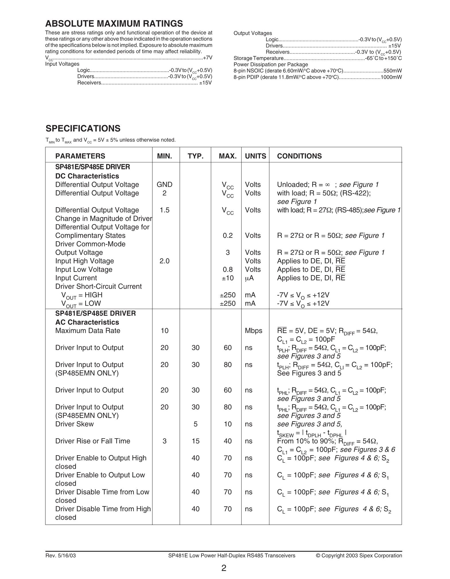 SP485ECN-L's pdf picture 2