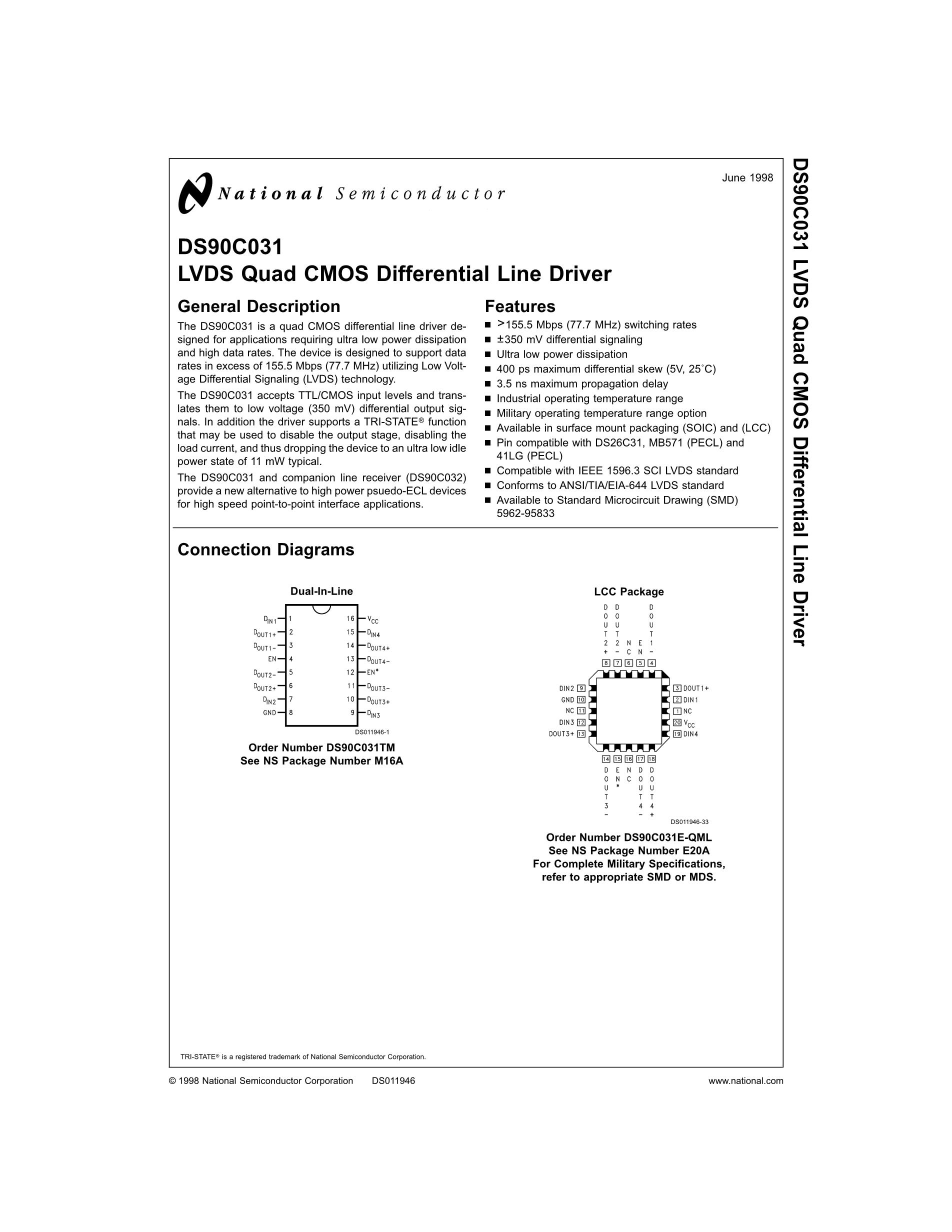 DS90C031TM/NOPB's pdf picture 1