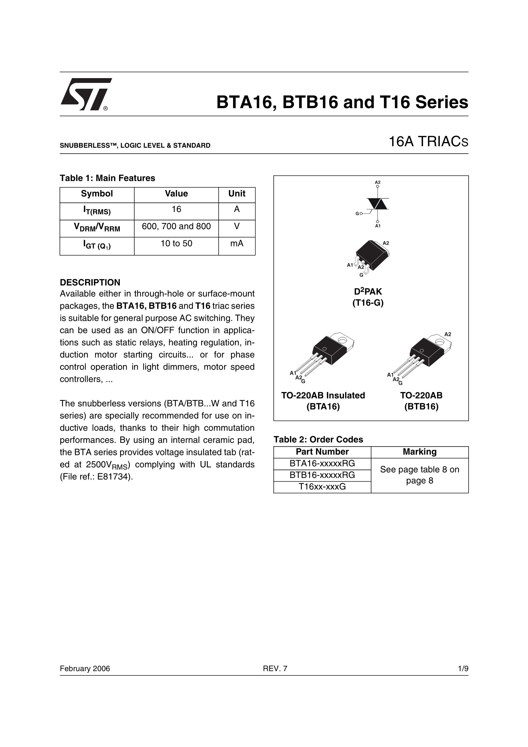 BTA16-600BRG's pdf picture 1