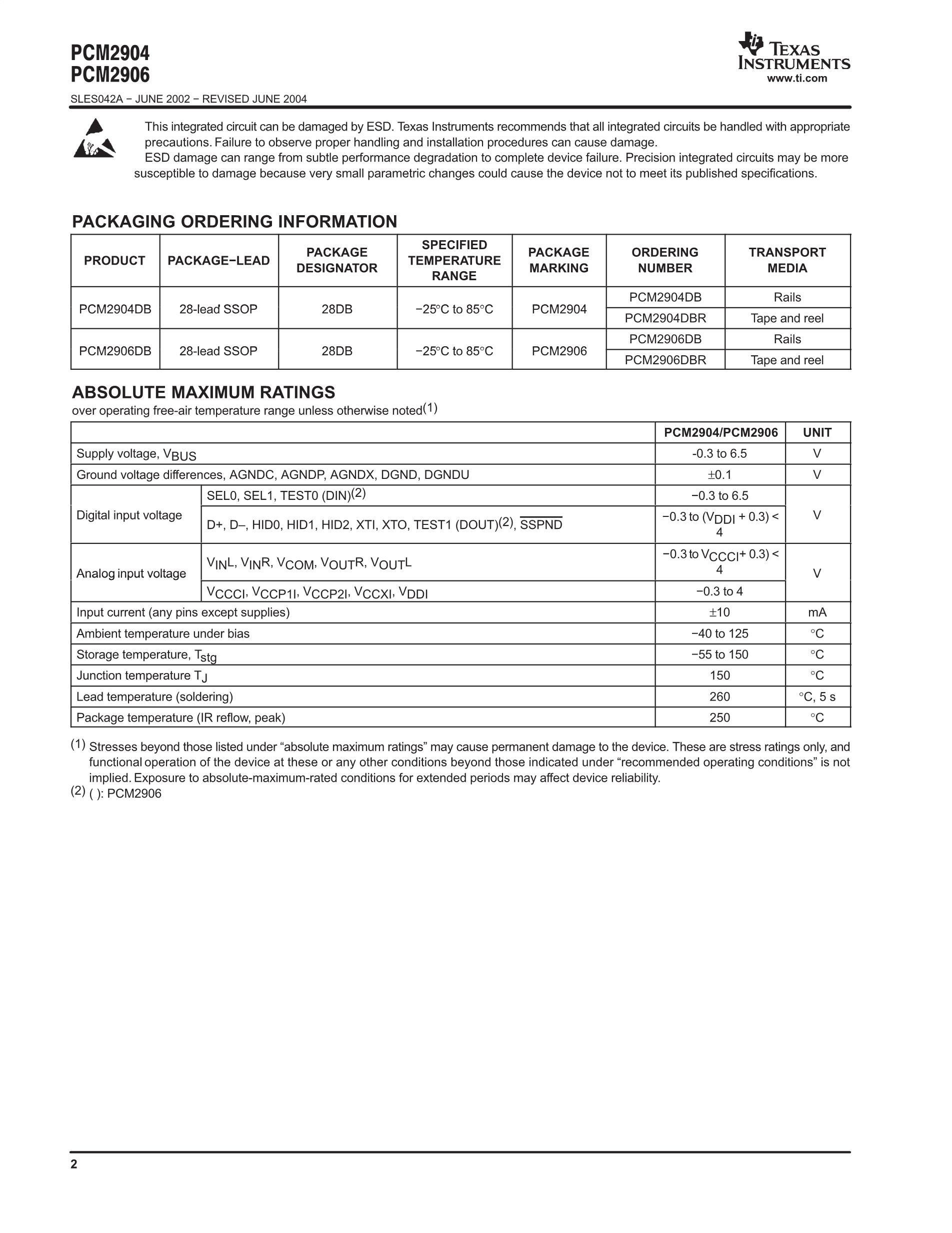 PCM2904DBRG4's pdf picture 2