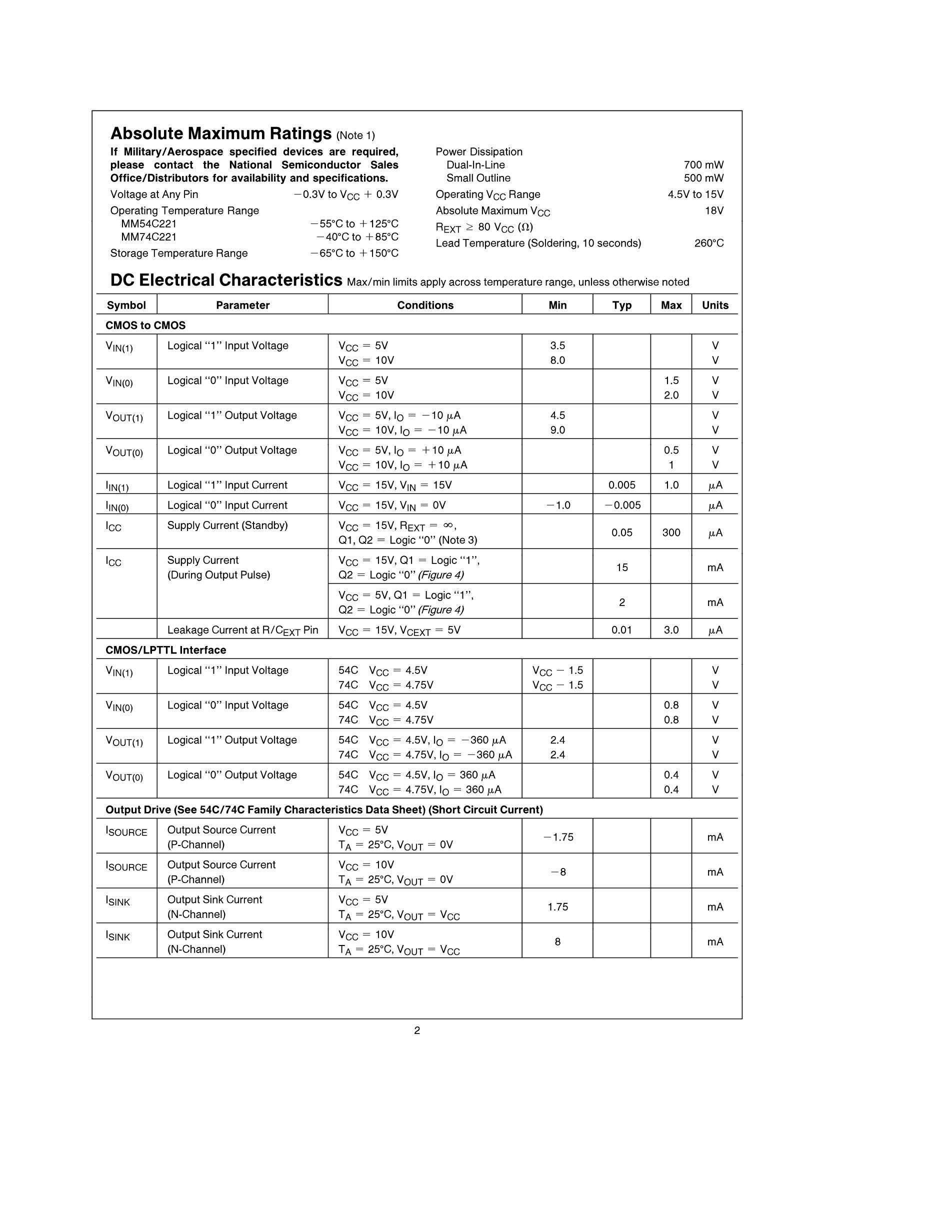 MM74C221N's pdf picture 2