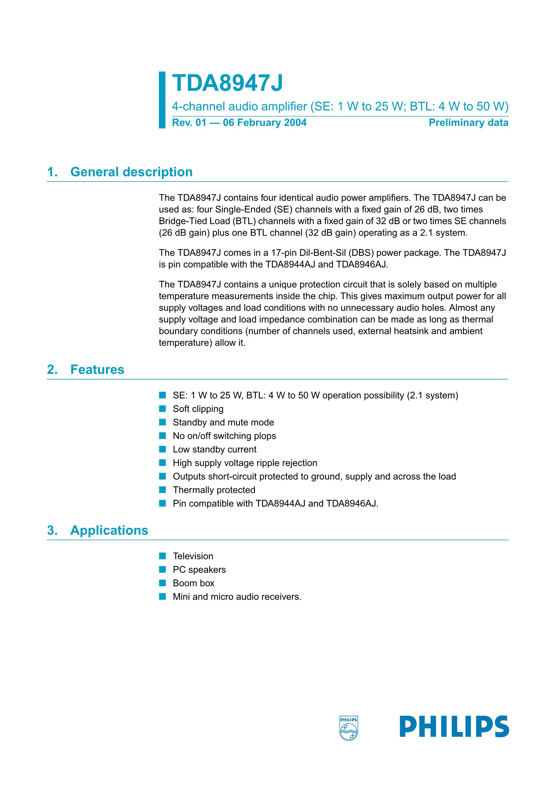 TDA8945S/N1,112's pdf picture 1